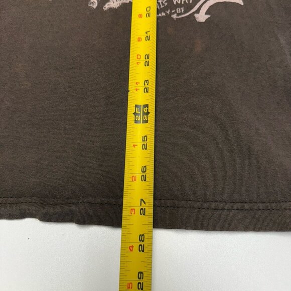 Hurley T Shirt Mens Large 21x27.5 Brown Y2K Style Grunge Skate Skateboard - Picture 15 of 15